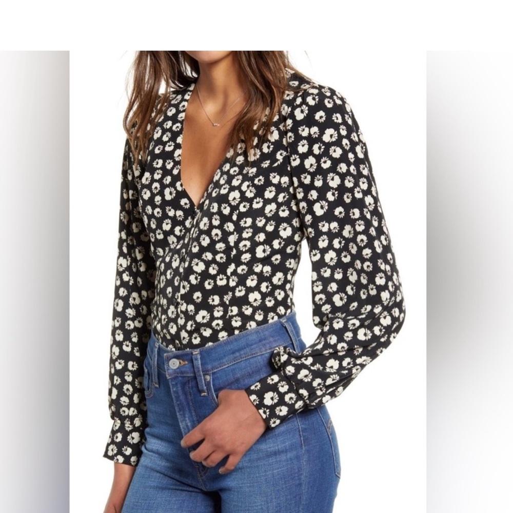 Long sleeve button front blouse